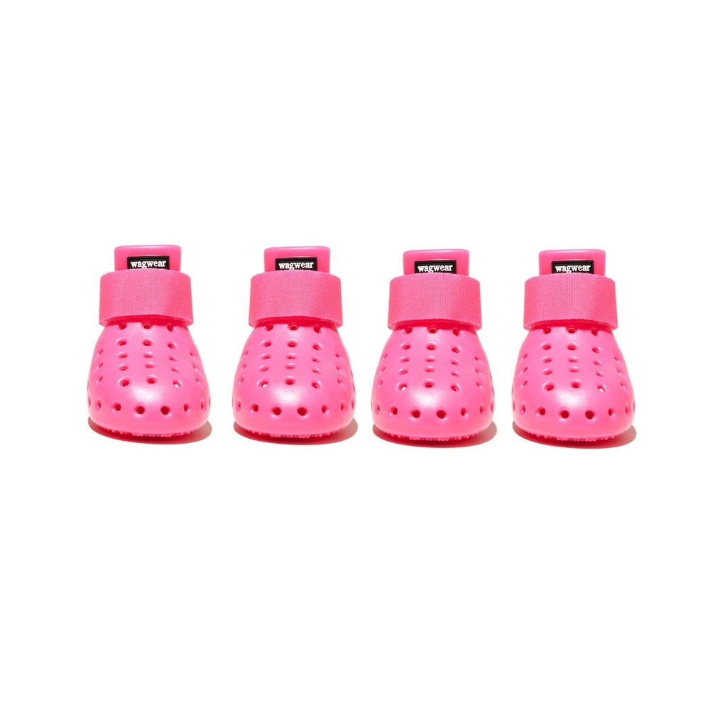 Wagwear WagWellies Mojave Dog Boots Hot Pink Size Small Perforated Rubber Shoes